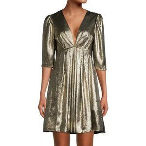 Metallic Aidan by Aidan Mattox Fit & Flare Dress 10